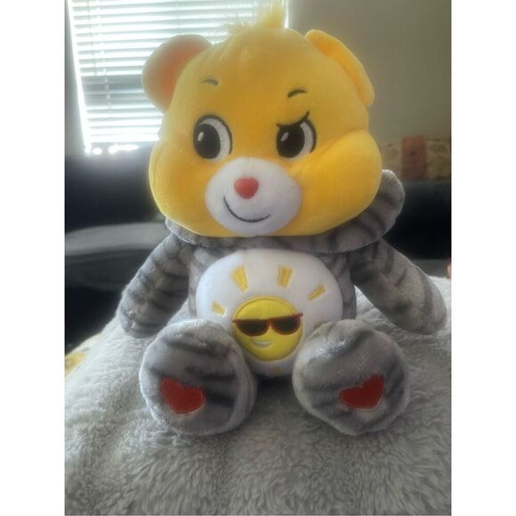 Care Bears Kids Yellow Gray Funshine Bear Kitty Cat Friends Collector Plush Toy - Picture 11 of 12
